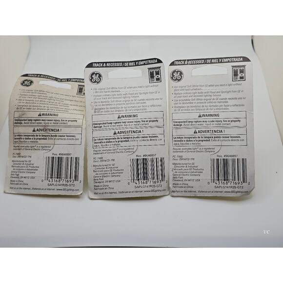 GE Soft White Spotlight 25W R14 Dimmable Bulb – Lot of 3 – Track & Recessed - Picture 2 of 2